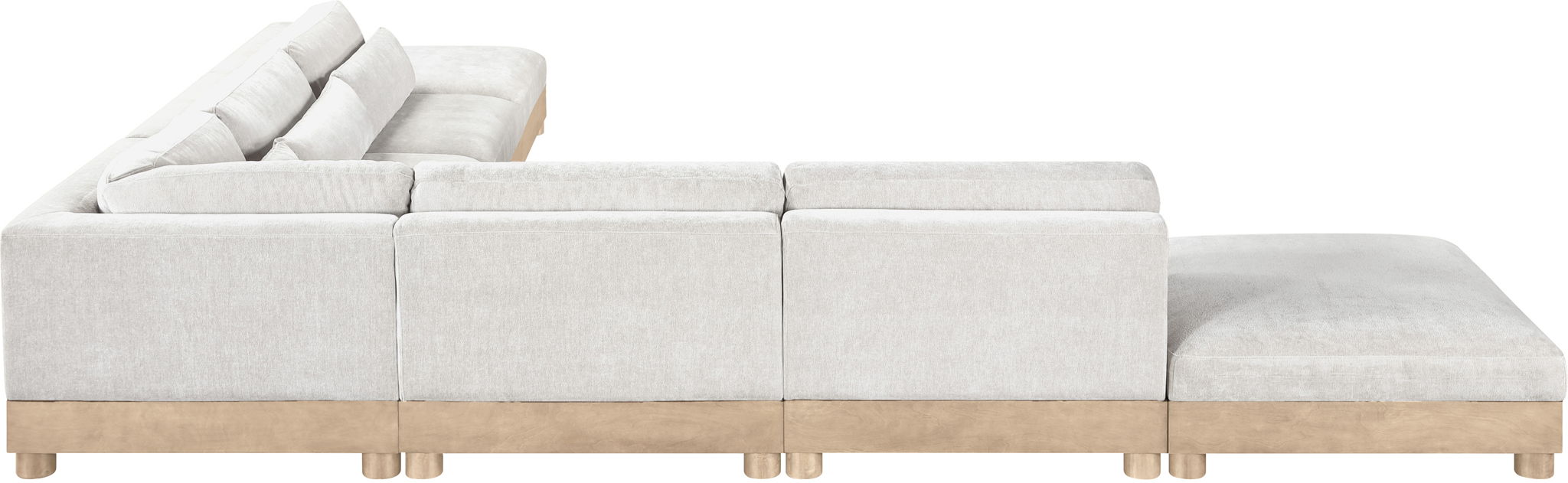 Turin - Chenille Fabric Upholstered Modular Sectional - White - Simple Home Plus