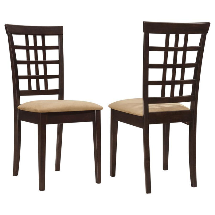 Kelso - Lattice Back Dining Side Chair (Set of 2) - Cappuccino - Simple Home Plus