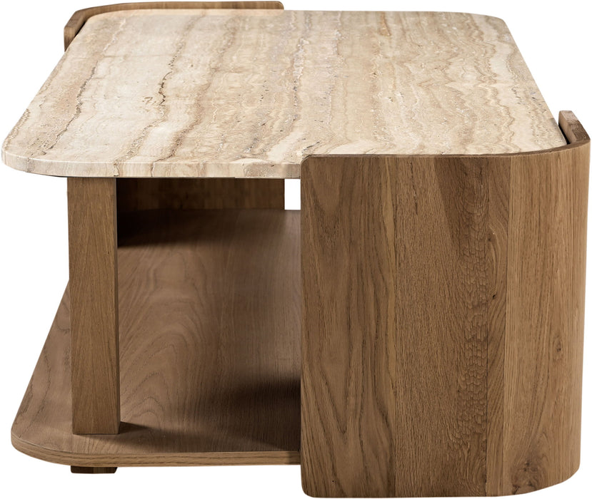 Calabria - Marble And Oak Wood Table - Simple Home Plus