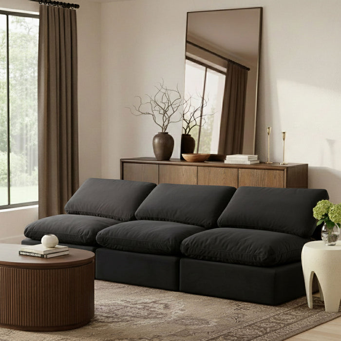 Indulge - Velvet 3 Seat Modular Armless Sofa - Simple Home Plus