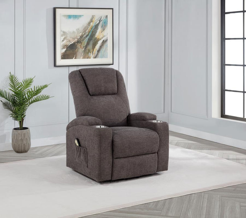 Louie - Chenille Upholstered Power Lift Massage Chair - Simple Home Plus
