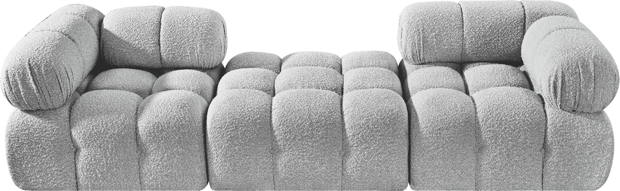 Ames - 3 Piece Boucle Modular Sofa With 1 Backless Seat - Simple Home Plus