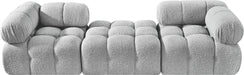 Ames - 3 Piece Boucle Modular Sofa With 1 Backless Seat - Simple Home Plus