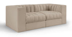 Rummi - Velvet Performance Fabric Upholstered 2 Piece Modular Loveseat - Simple Home Plus