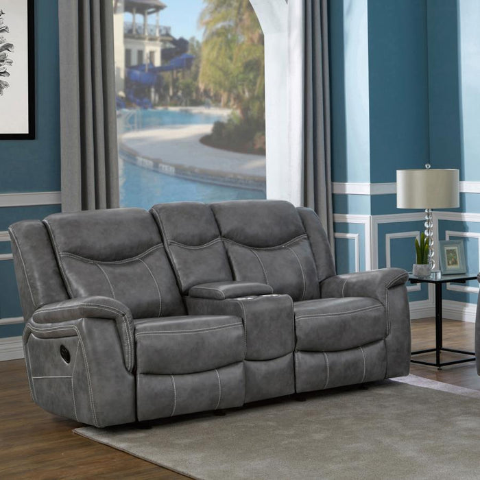 Conrad - Upholstered Padded Arm Glider Loveseat - Gray - Simple Home Plus