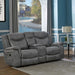 Conrad - Upholstered Padded Arm Glider Loveseat - Gray - Simple Home Plus
