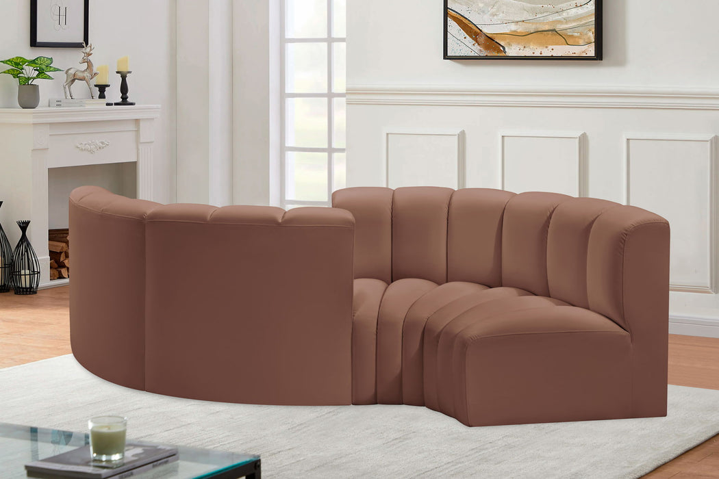 Arc - Faux Leather 4 Piece Curved Modular Sofa - Simple Home Plus