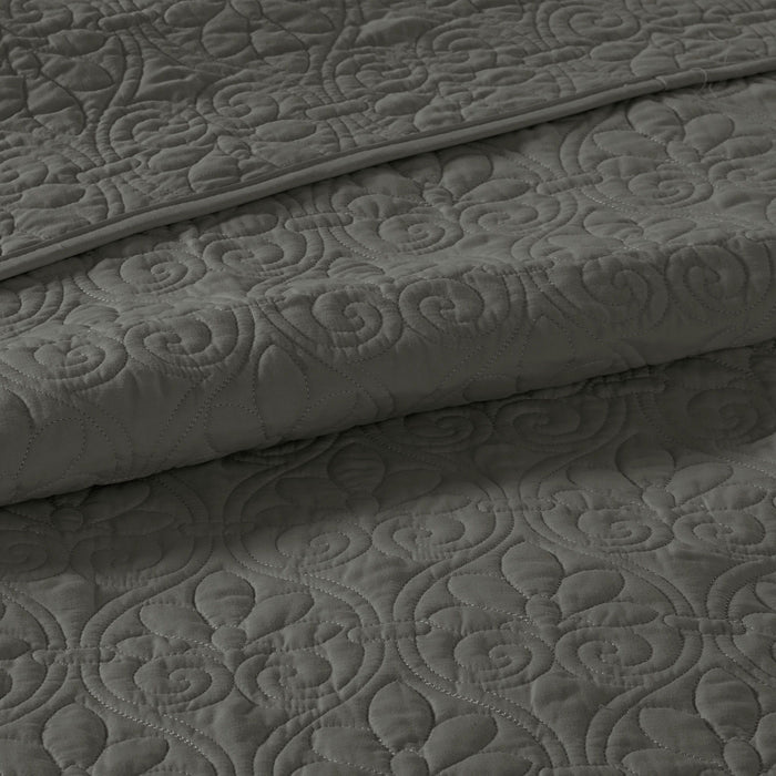 Quebec - Reversible Bedspread Set - Dark Gray - Simple Home Plus