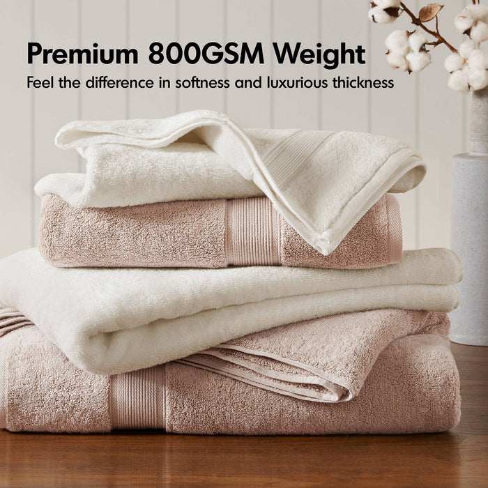 800GSM - 8 Piece Antimicrobial Towel Set - Blush - Simple Home Plus