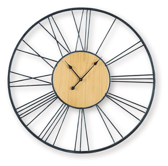 Brockett - Wall Clock - Black / Natural - Simple Home Plus