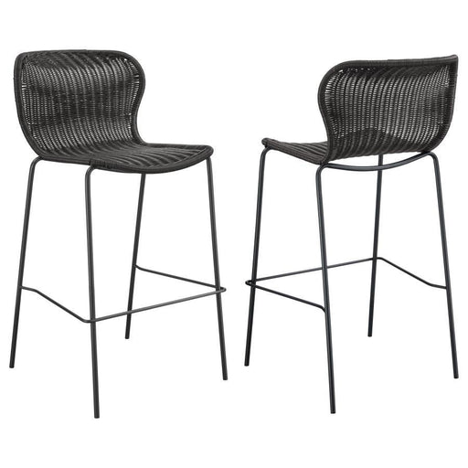 Mckinley - Upholstered Bar Stools With Footrest (Set of 2) - Simple Home Plus