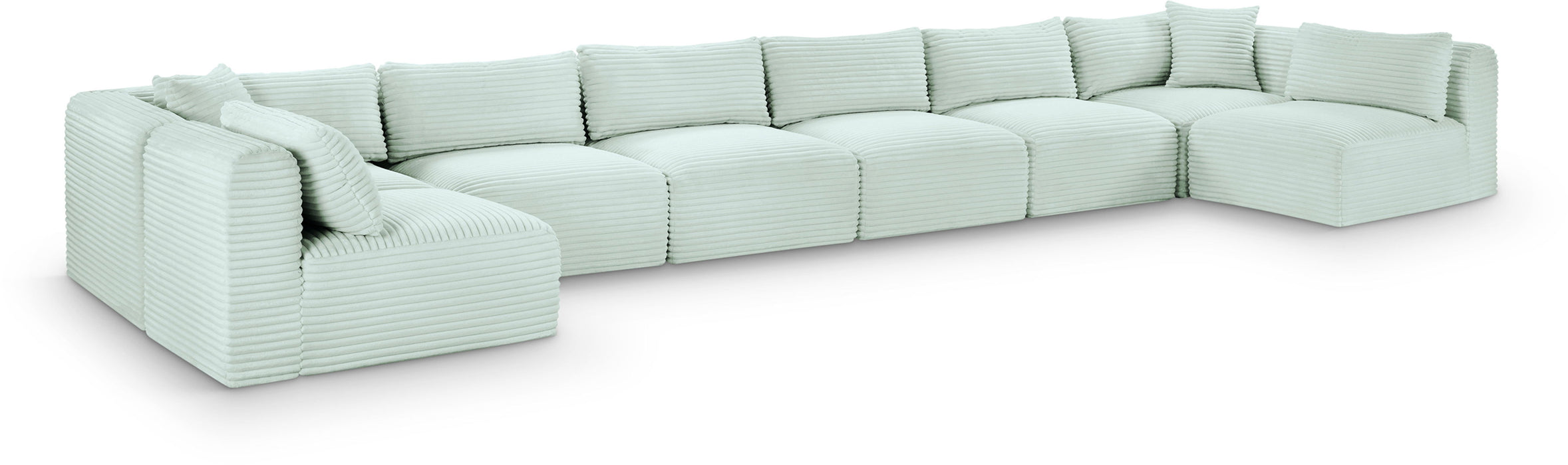 Shaggy - 8 Piece Modular U-Shaped Armless Sectional - Simple Home Plus
