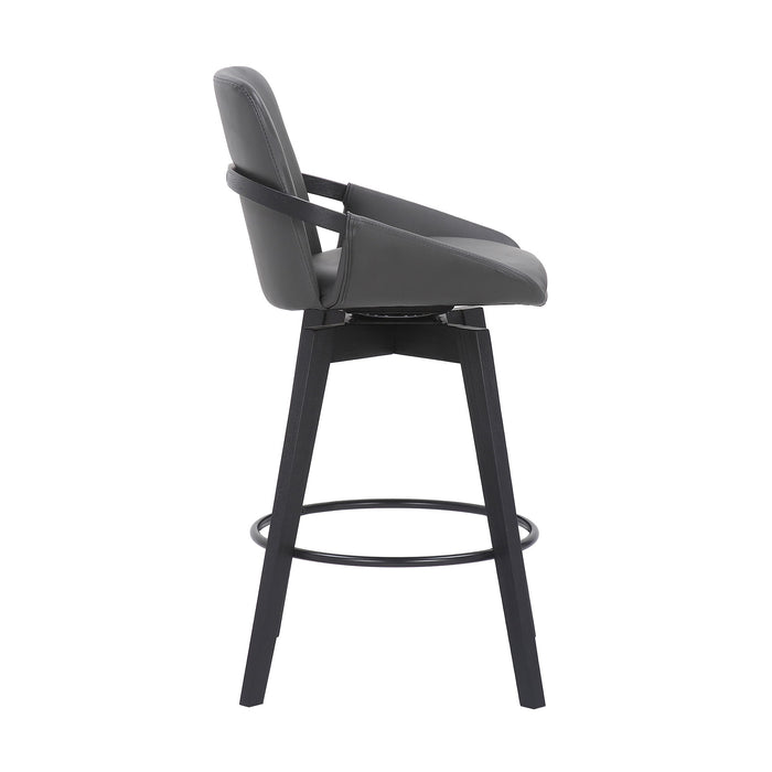 Baylor - Swivel Bar Stool With Black Frame - Simple Home Plus