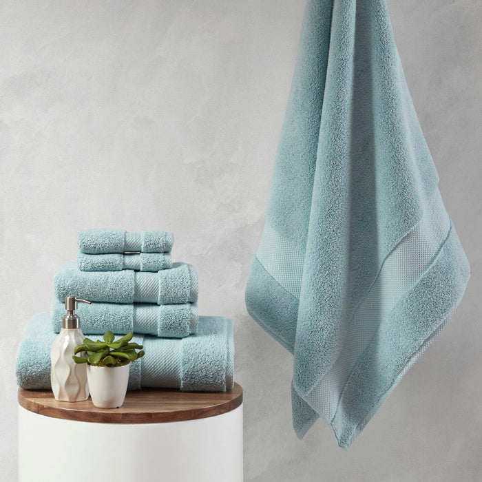 Splendor - 6 Piece Towel Set - Blue - Simple Home Plus