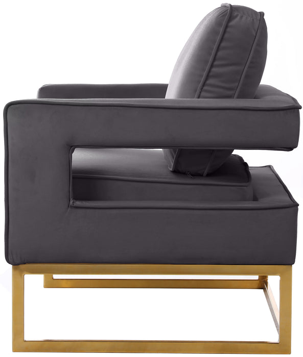 Noah - Accent Chair with Gold Legs - Simple Home Plus