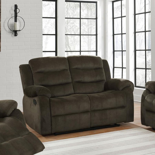 Rodman - Pillow Top Arm Motion Loveseat - Olive Brown - Simple Home Plus