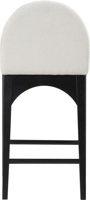 Waldorf - Chenille Stool With Black Legs