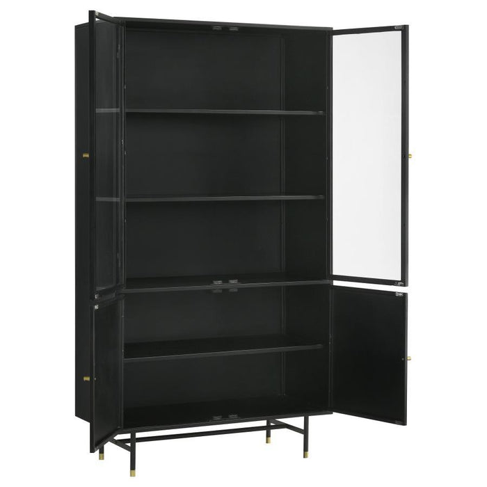 Santiago - 4 Door Metal Tall Storage Cabinet - Matte Black - Simple Home Plus
