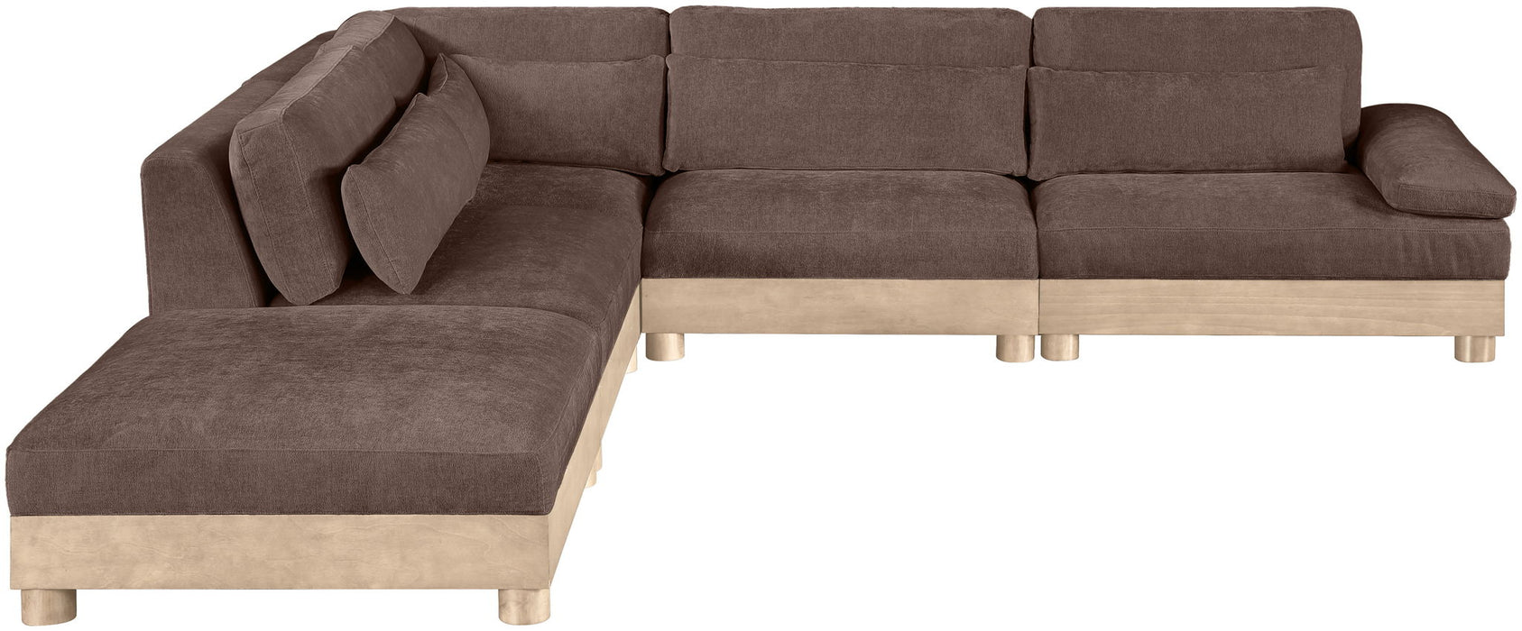 Turin - Chenille Fabric Upholstered Modular Sectional - Brown - Simple Home Plus