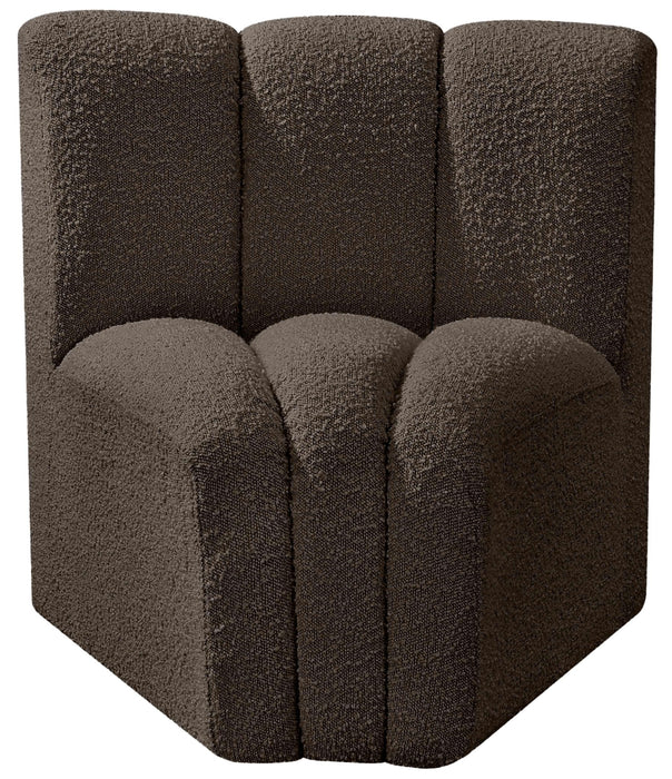 Arc - Boucle Fabric Curved Corner Chair - Simple Home Plus