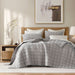 100% Linen - King/California King Linen Garment Washed Quilt Set - Gray - Simple Home Plus