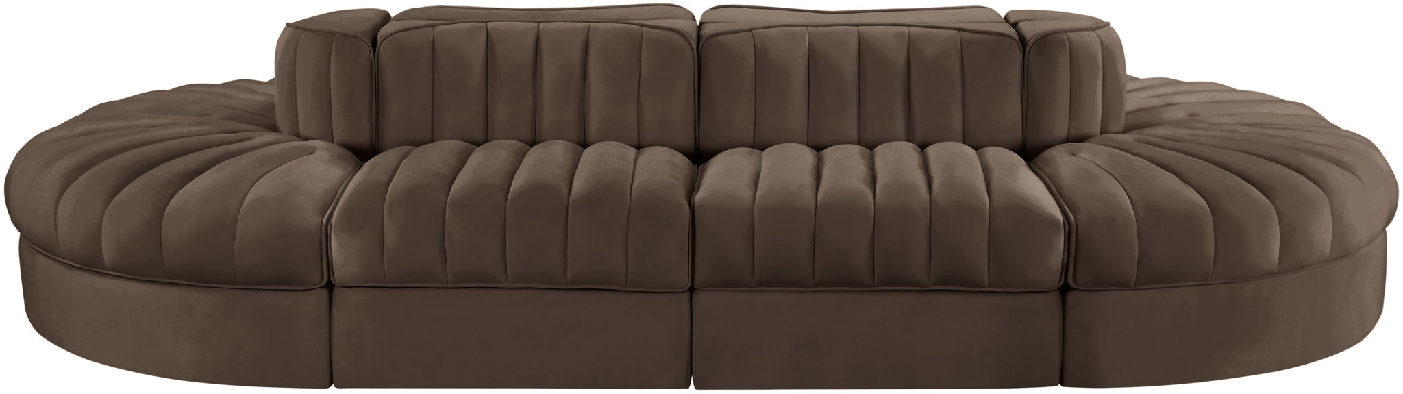 Rummi - Oval Velvet Performance Fabric Upholstered 8 Piece Modular Sectional - Simple Home Plus