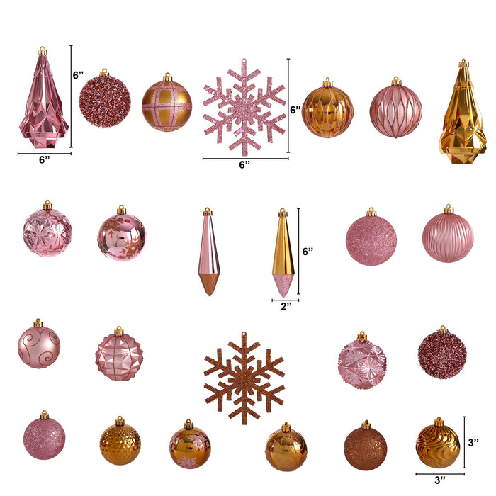 Holiday Shatterproof 52 Count Xmas Tree Ornament 80-150mm