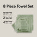 800GSM - 8 Piece Antimicrobial Towel Set - Sage Green - Simple Home Plus