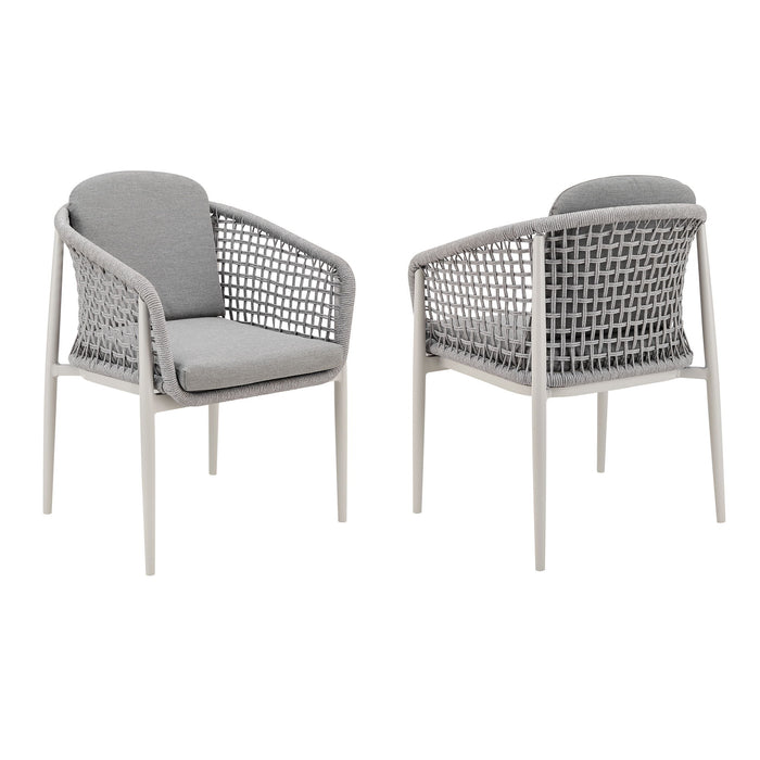 Rhodes - Outdoor Patio Dining Chair (Set of 2) - Light Gray - Simple Home Plus