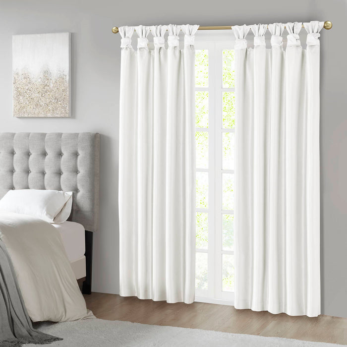 Emilia - Twist Tab Total Blackout Window Curtain - White - Simple Home Plus