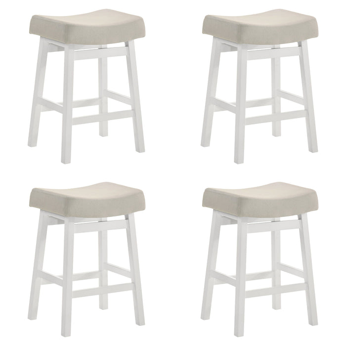 Lenon - Modern Farmhouse Wood Counter Height Kitchen Bar Stool - Simple Home Plus