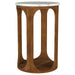 Berkeley - Round Marble Top Side Table - White And Brown - Simple Home Plus