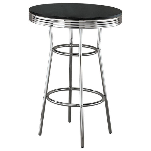 Retro - Round 30" 1950's Bistro Pub Height Bar Table - Simple Home Plus