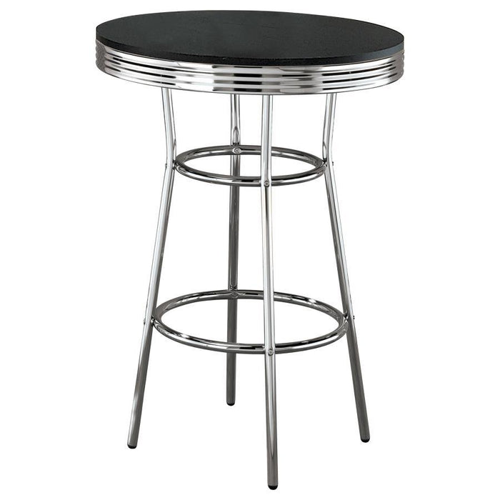 Retro - Round 30" 1950's Bistro Pub Height Bar Table - Simple Home Plus