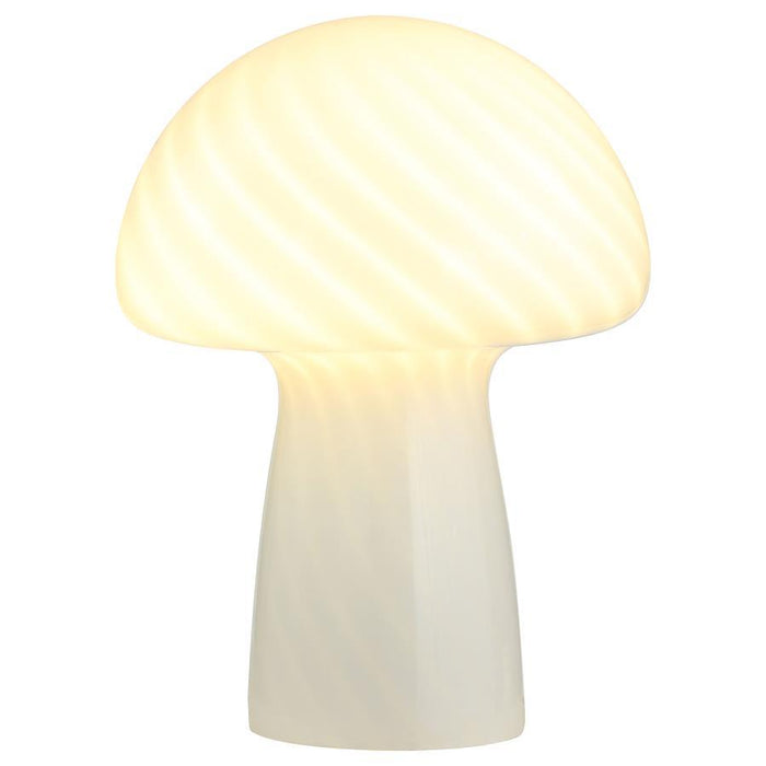 Kanaby - Mushroom Shaped Glass Bedside Table Lamp - White - Simple Home Plus