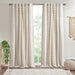 Imani - 50x108" Printed Curtain Panel With Stripe And Lining - Ivory - Simple Home Plus