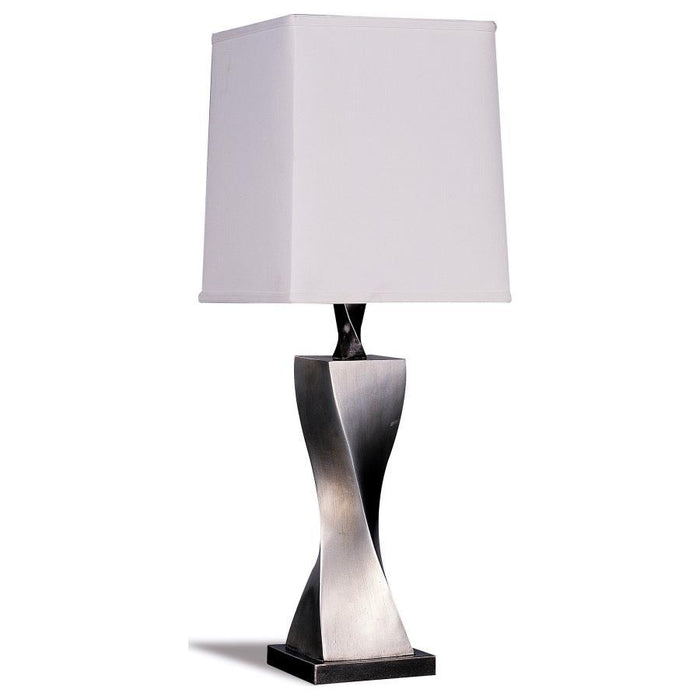 Keene - Tapered Shade Table Lamp Silver (Set of 2) - Distressed Silver - Simple Home Plus