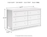 Hallityn - White - Six Drawer Dresser - Simple Home Plus