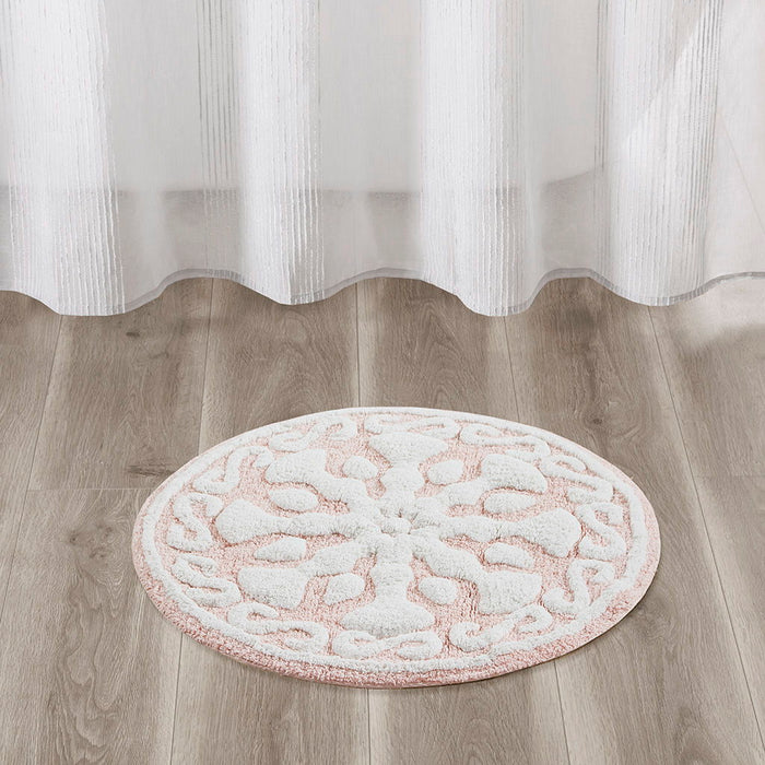 Casablanca - 25" Medallion Tufted Rug - Pink - Simple Home Plus