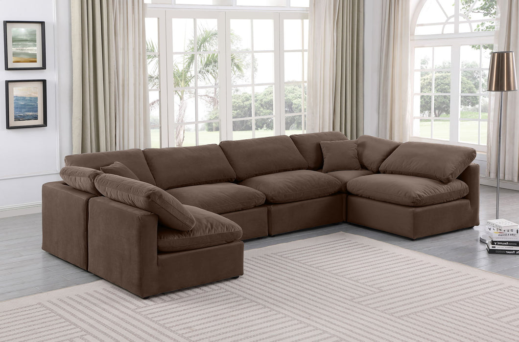 Indulge - Velvet 6 Piece Modular U-Shaped Sectional - Simple Home Plus