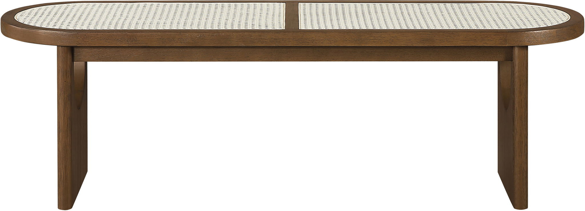 Canovia - Solid Wood And Faux Cane Bench - Simple Home Plus