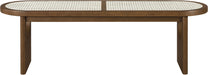 Canovia - Solid Wood And Faux Cane Bench - Simple Home Plus