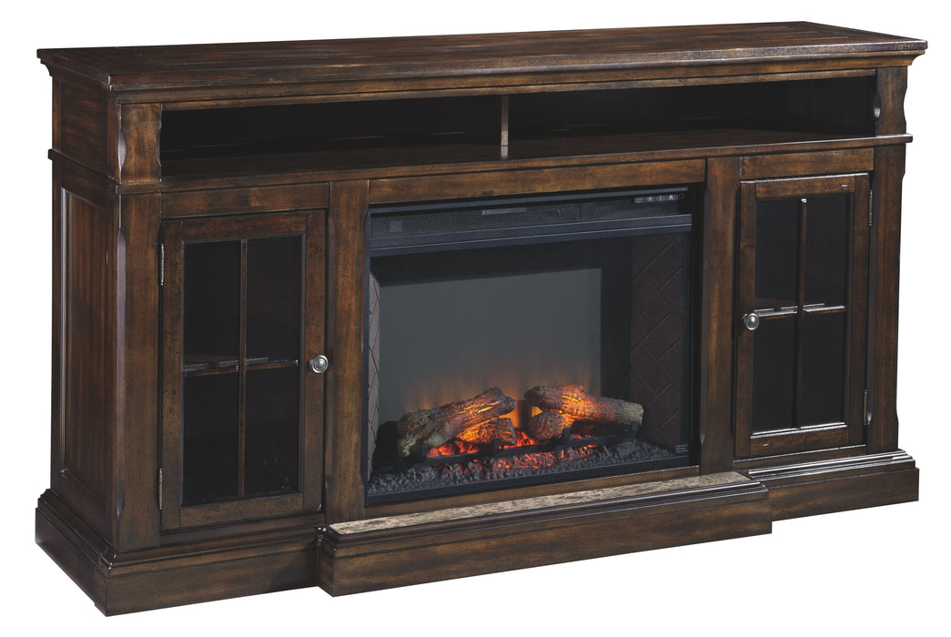 Roddinton - Dark Brown - XL TV Stand w/Fireplace Option - Simple Home Plus