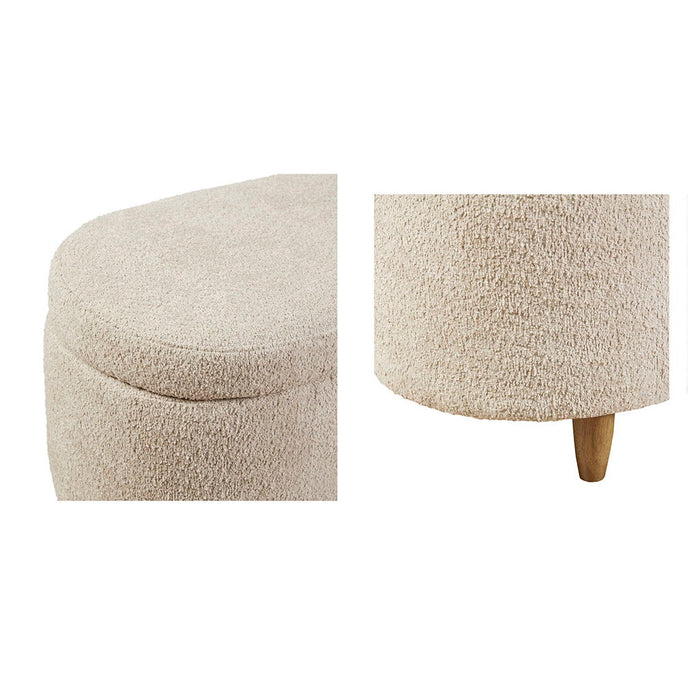 Bailey - Boucle Flip Top Storage Bench - Taupe - Simple Home Plus