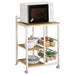 Kelvin - 2-Shelf Mobile Kitchen Cart - Natural Brown And White - Simple Home Plus