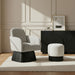 Marlowe - Linen Textured Fabric Upholstered Swivel Accent Chair - Stained Black - Simple Home Plus