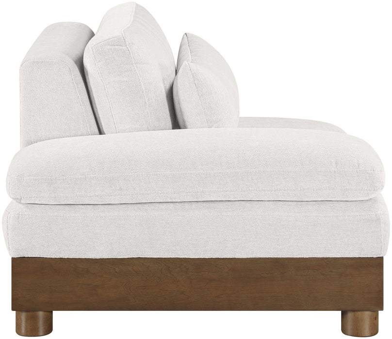 Turin - Chenille Fabric Upholstered Modular Arm Chair - Walnut Base - Simple Home Plus