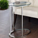 Kyle - Oval Glass Top C-Shaped Sofa Side Table - Chrome - Simple Home Plus