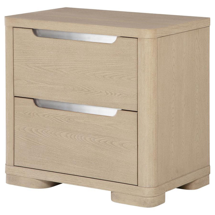 Ladera - 2-Drawer Nightstand Bedside Table - Light Elm - Simple Home Plus