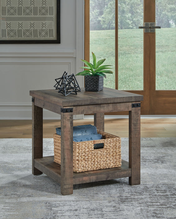 Hollum - Rustic Brown - Square End Table - Simple Home Plus